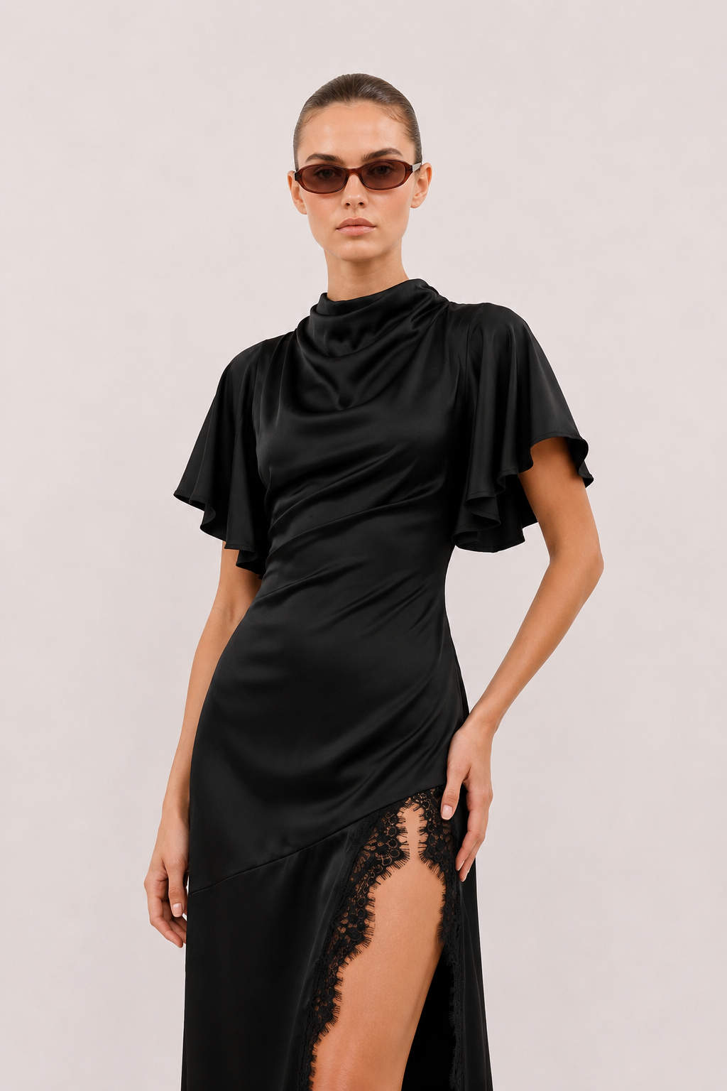 Anaya Lace Maxi Dress - Black