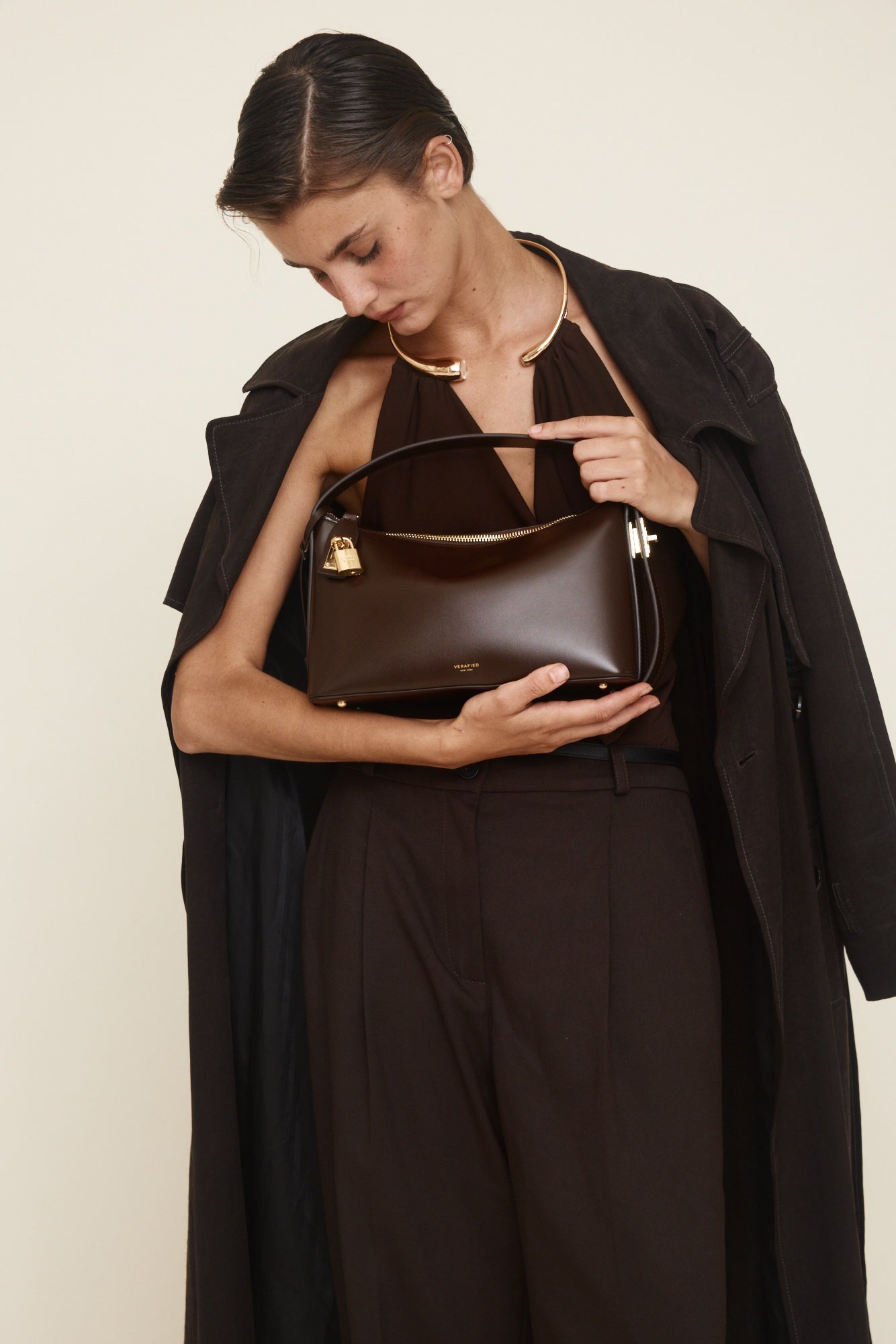 Gold Chocolate Hobo Bag