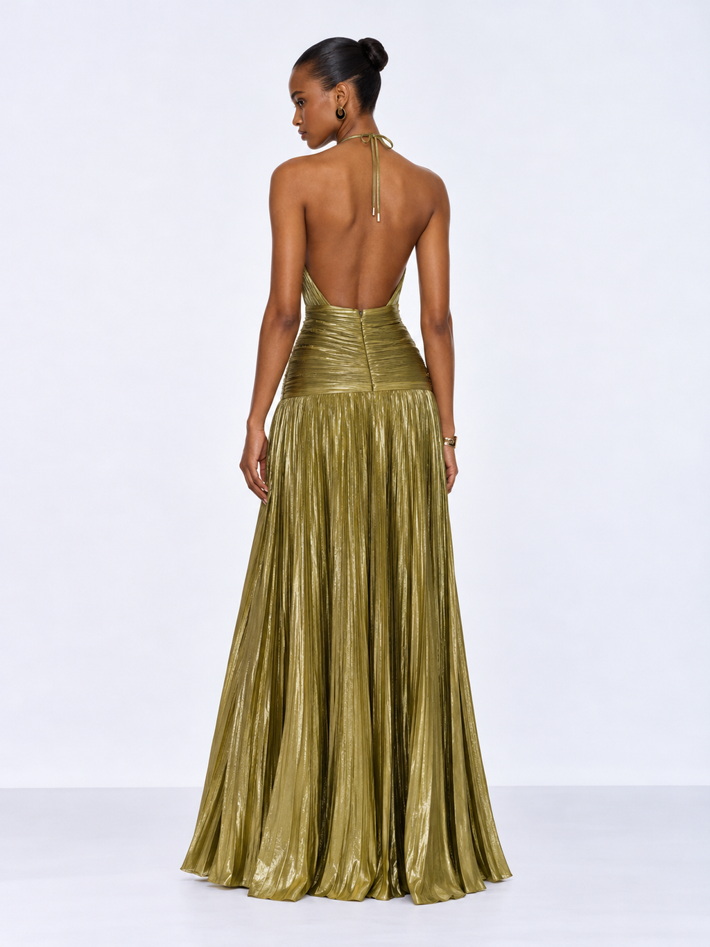 Martha Pleated Maxi Dress - Sage
