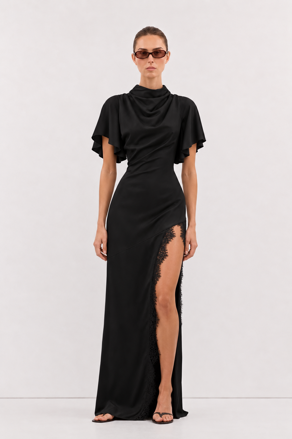 Anaya Lace Maxi Dress - Black