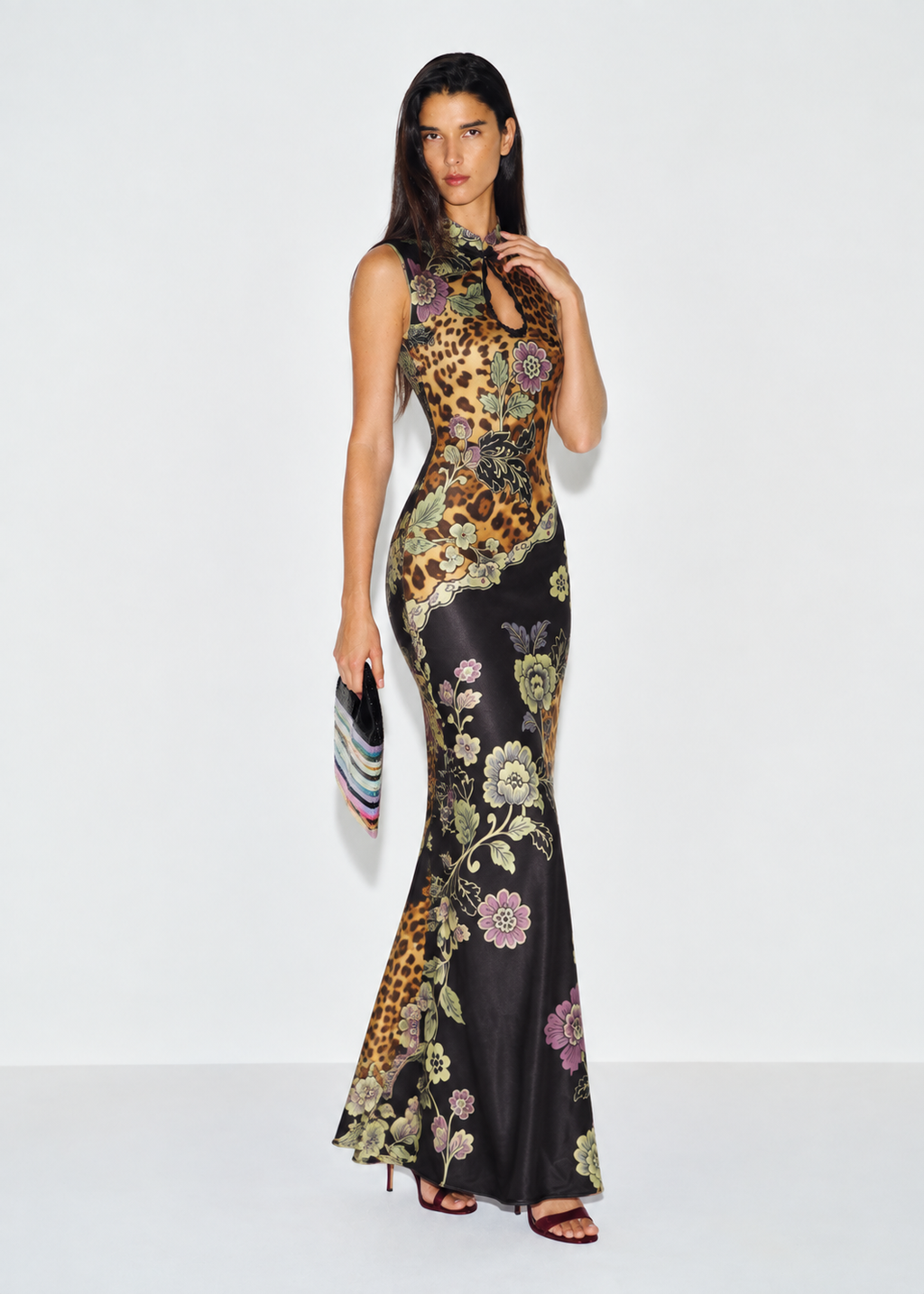 Amara Floral Leopard Maxi Dress