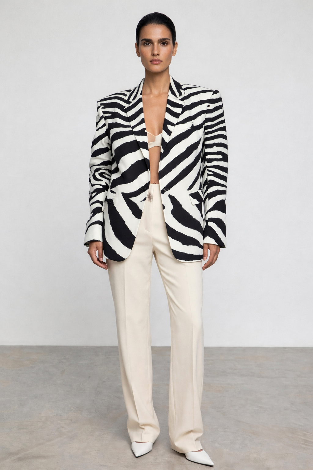 Zebra Print Tailored Blazer