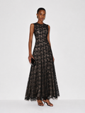 Acacia Lace Midi Dress - Black