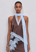 Kelsey Satin Lace Top - Brown