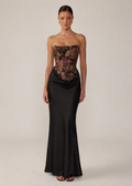 Abigail Floral Satin Maxi Dress