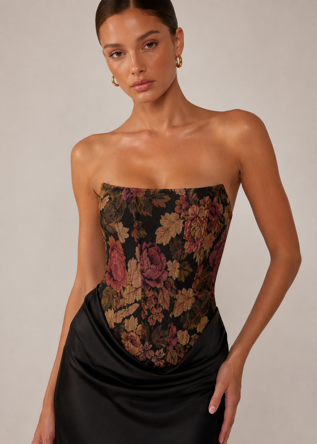 Abigail Floral Satin Maxi Dress