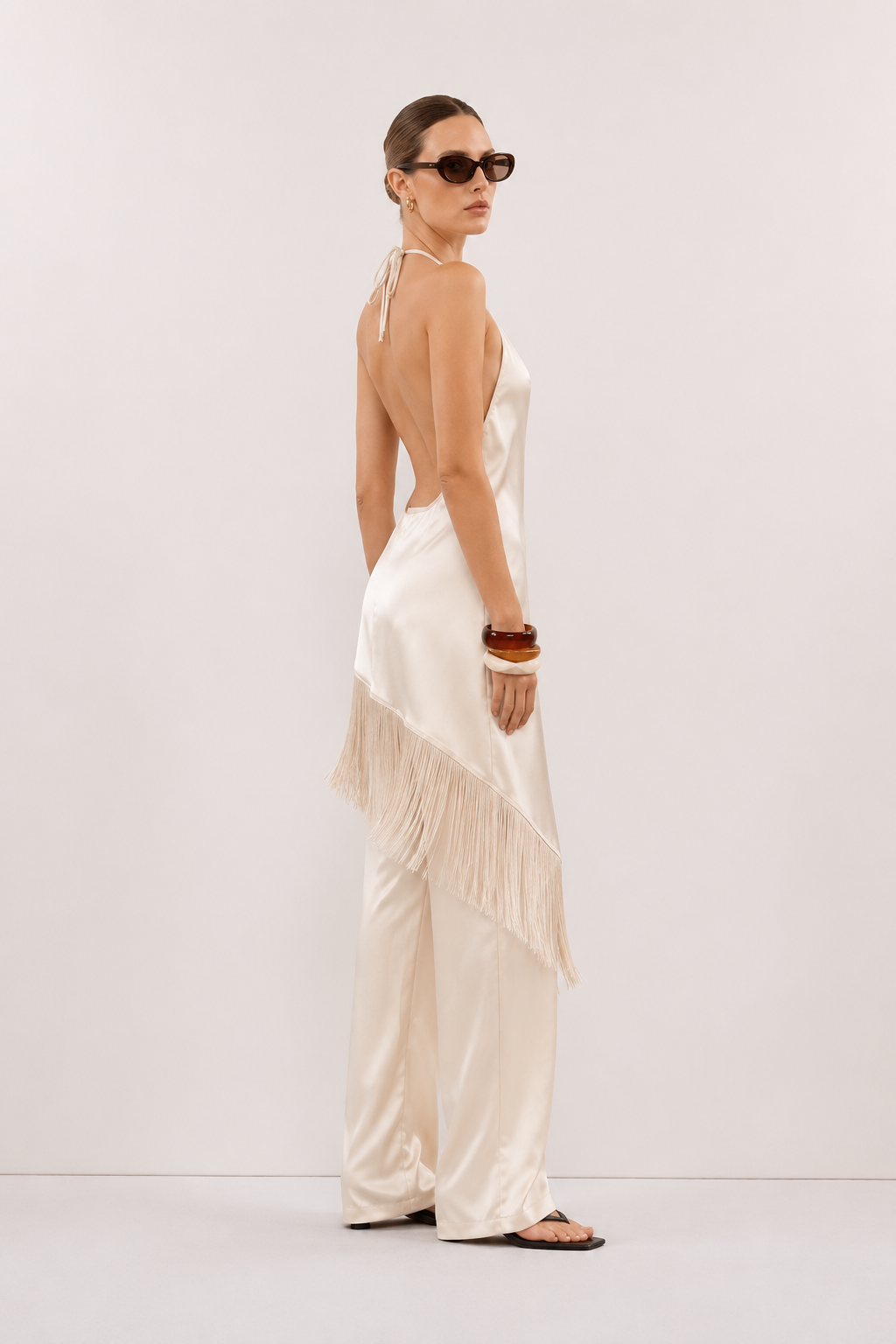 Paige Satin Fringe Co-ord Set