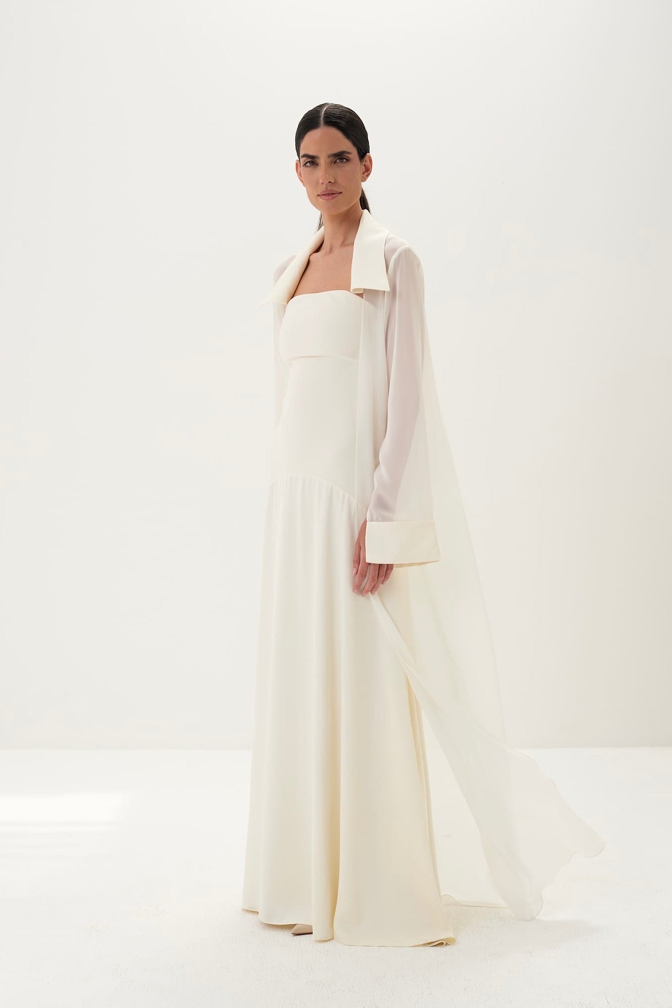 Amira Jacket & Dress Set in Naia™ Satin - Ivory