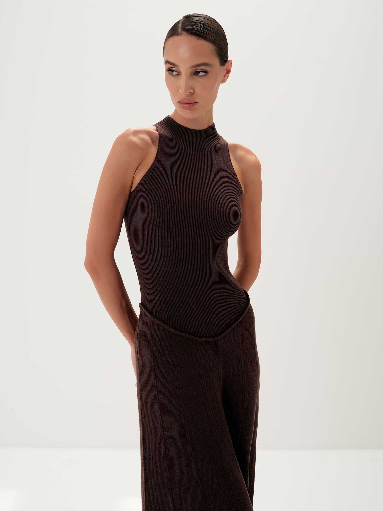 Asteri Maxi Dress in Cotton Knit - Black