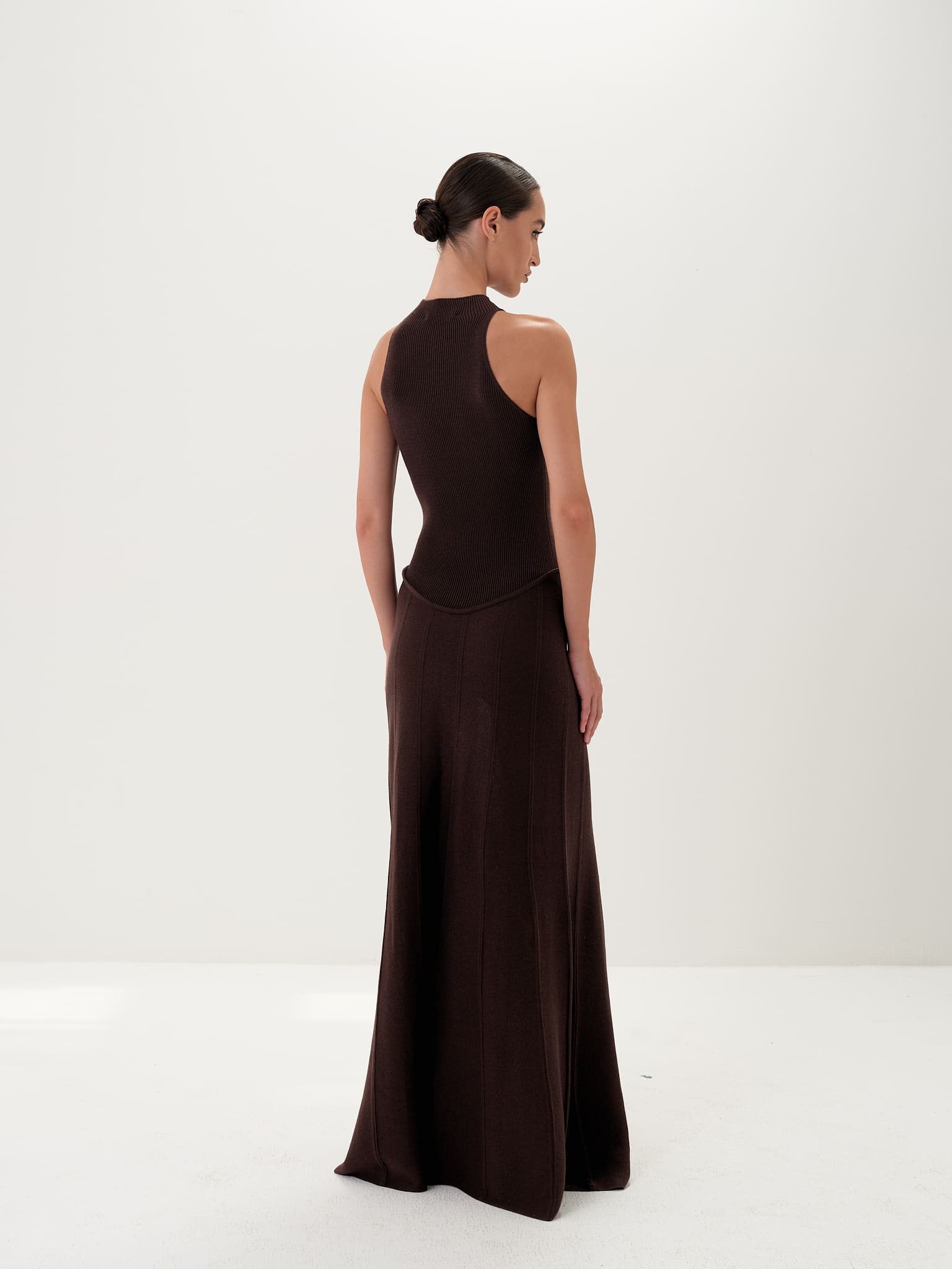 Asteri Maxi Dress in Cotton Knit - Black