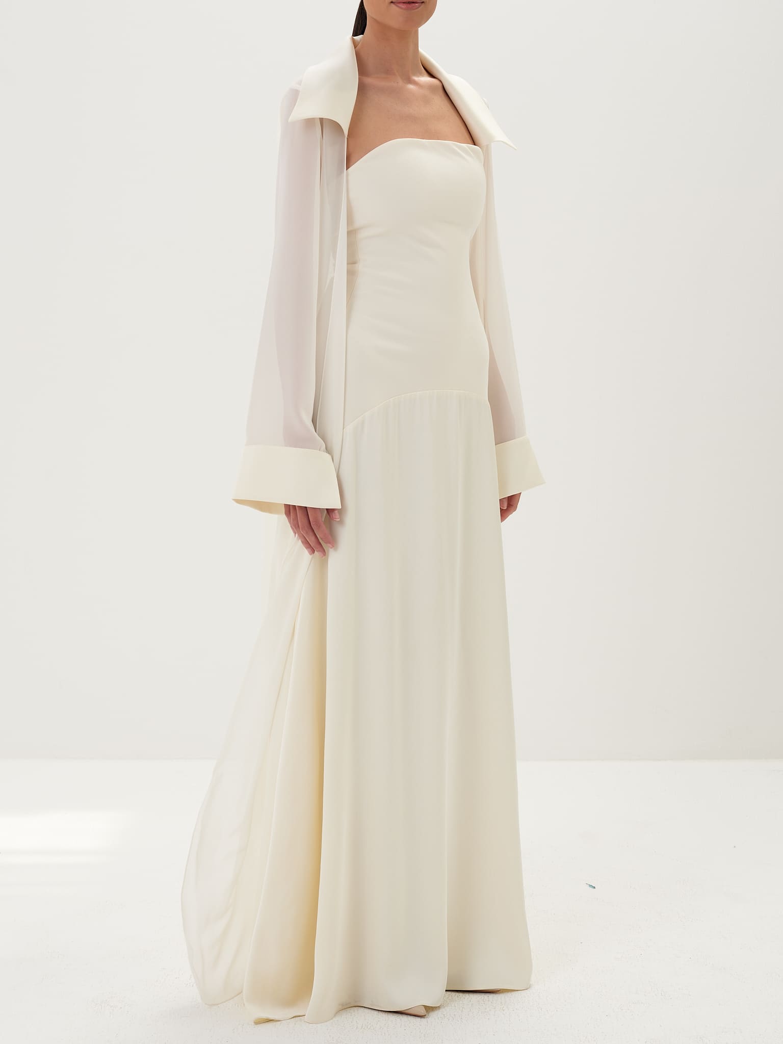 Amira Jacket & Dress Set in Naia™ Satin - Ivory