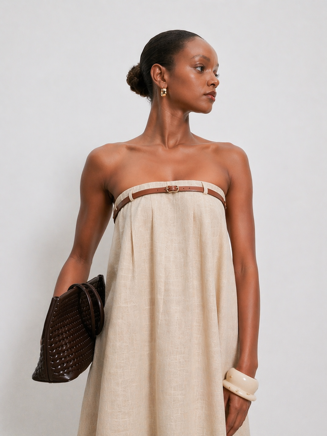 June Strapless Cotton Maxi Dress