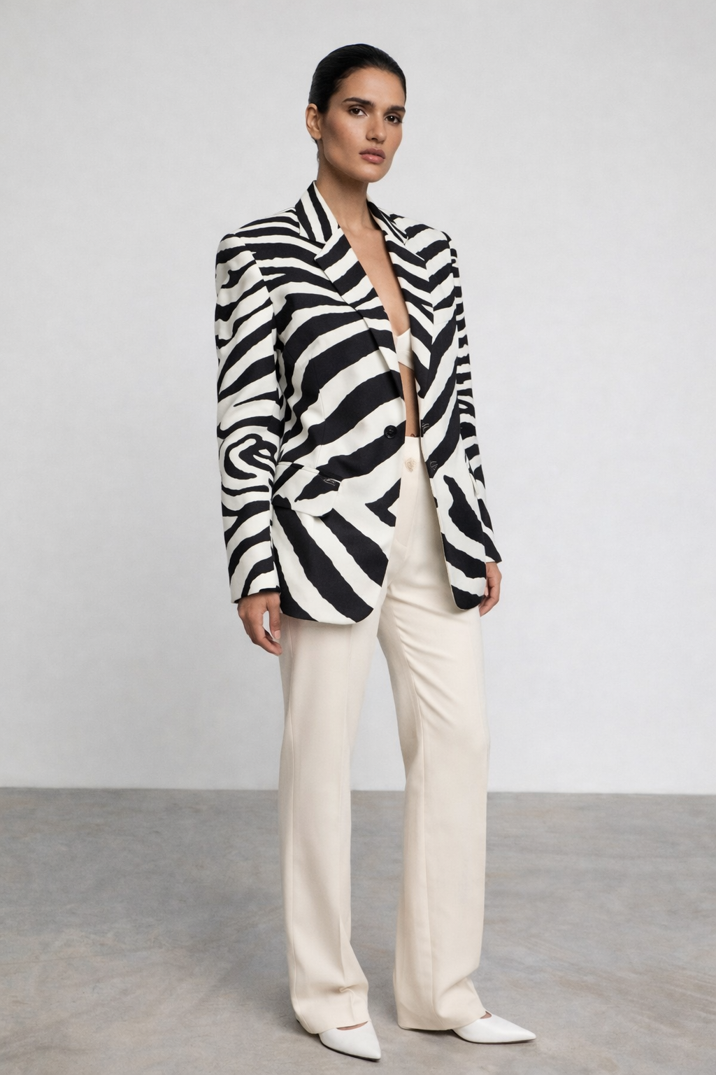 Zebra Print Tailored Blazer
