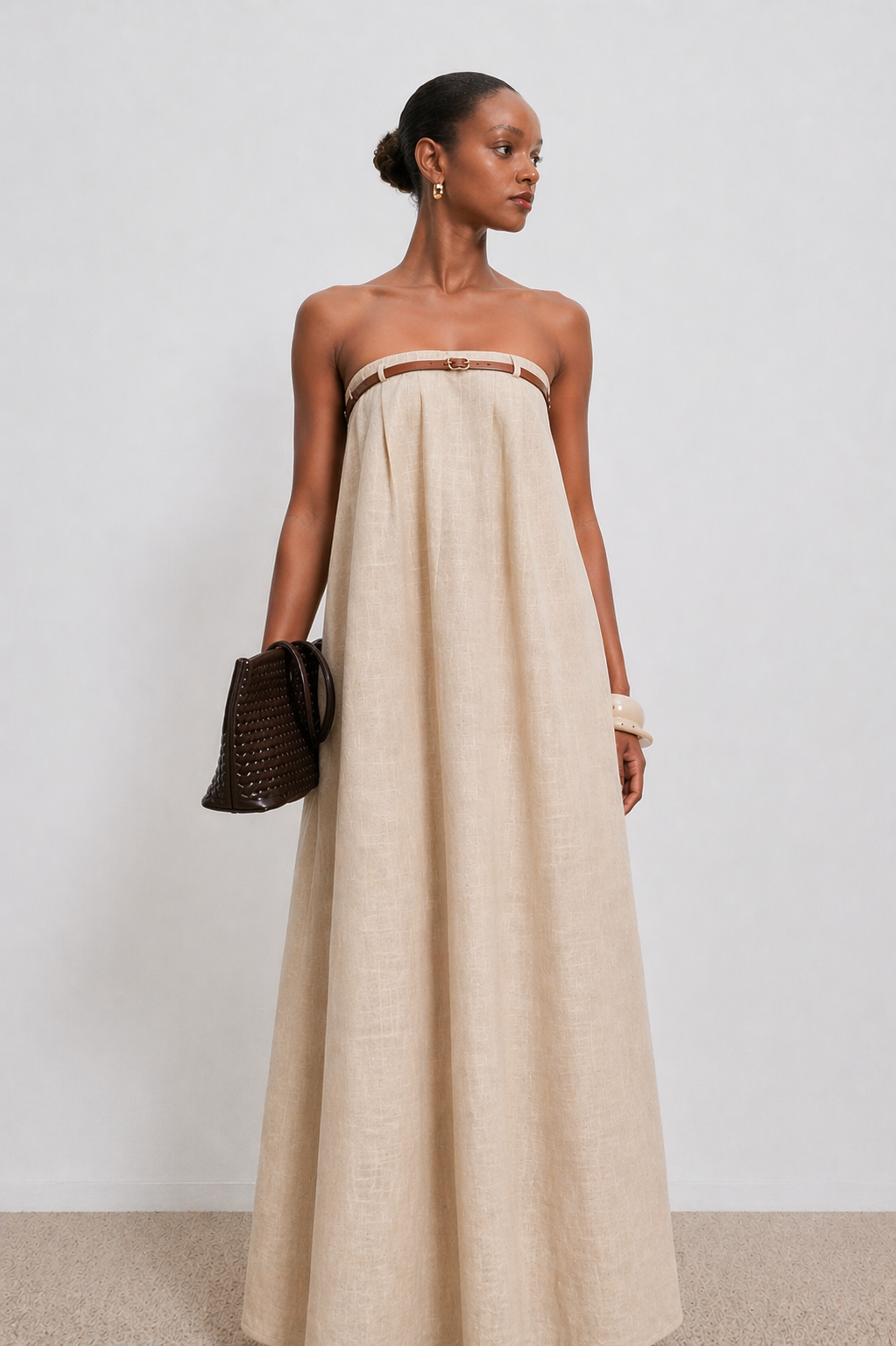 June Strapless Cotton Maxi Dress