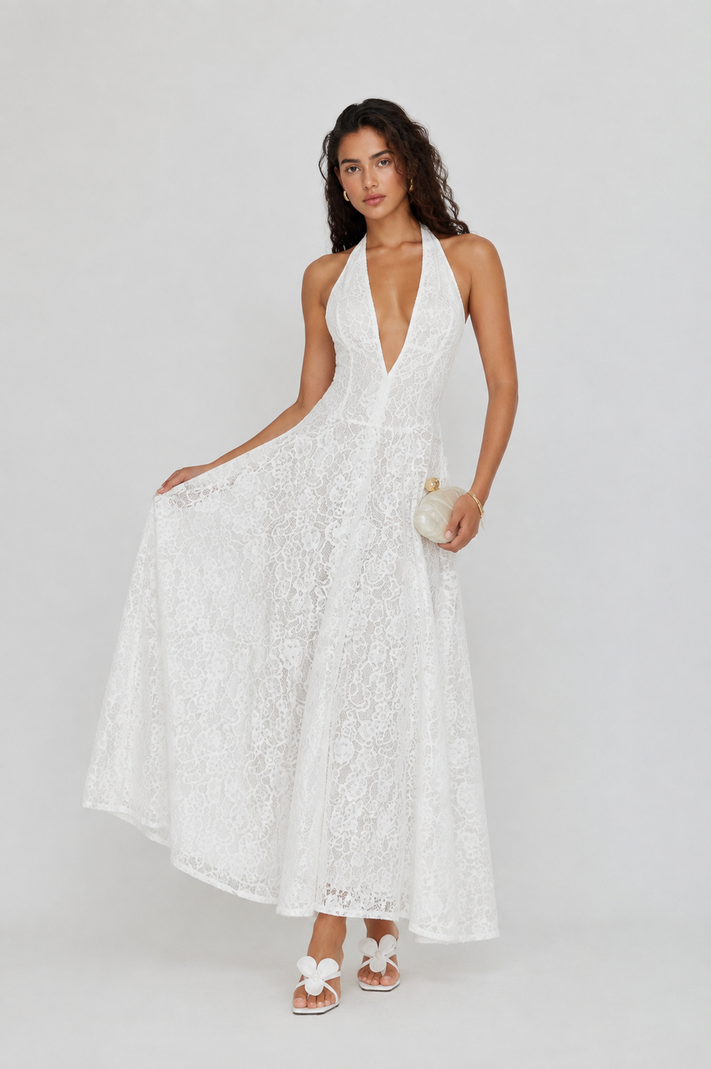 Valentina Lace Halter Maxi Dress