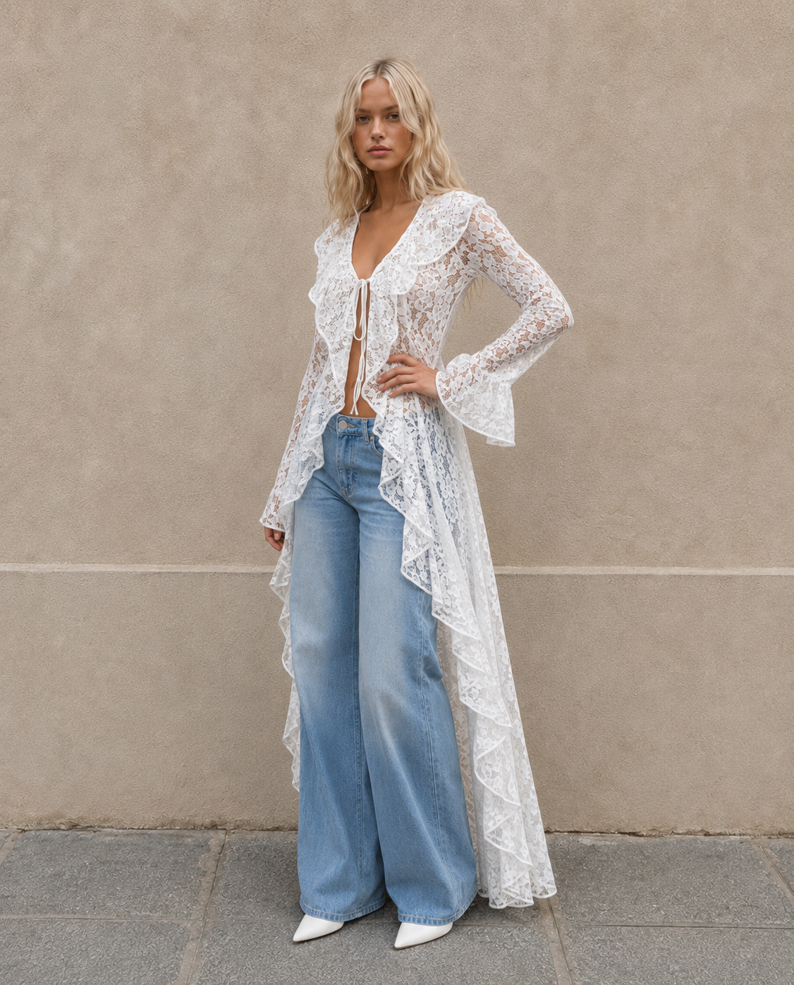 Maurice Lace Sheer Top