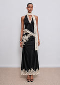 Kelsey Satin Lace Top - Black