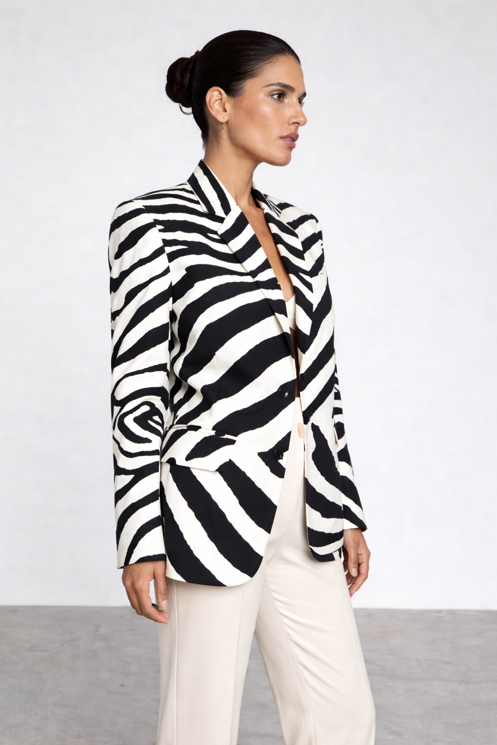 Zebra Print Tailored Blazer