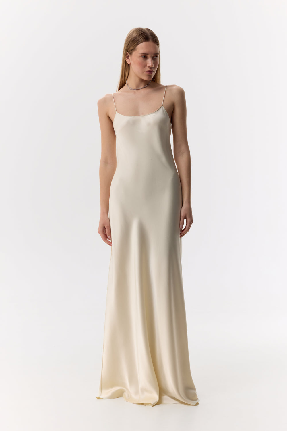 Carolyn Butter-Cream silk-satin maxi dress