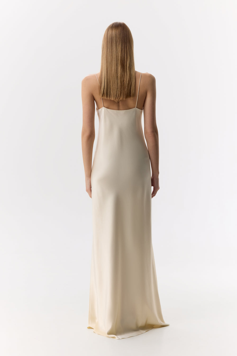 Carolyn Butter-Cream silk-satin maxi dress