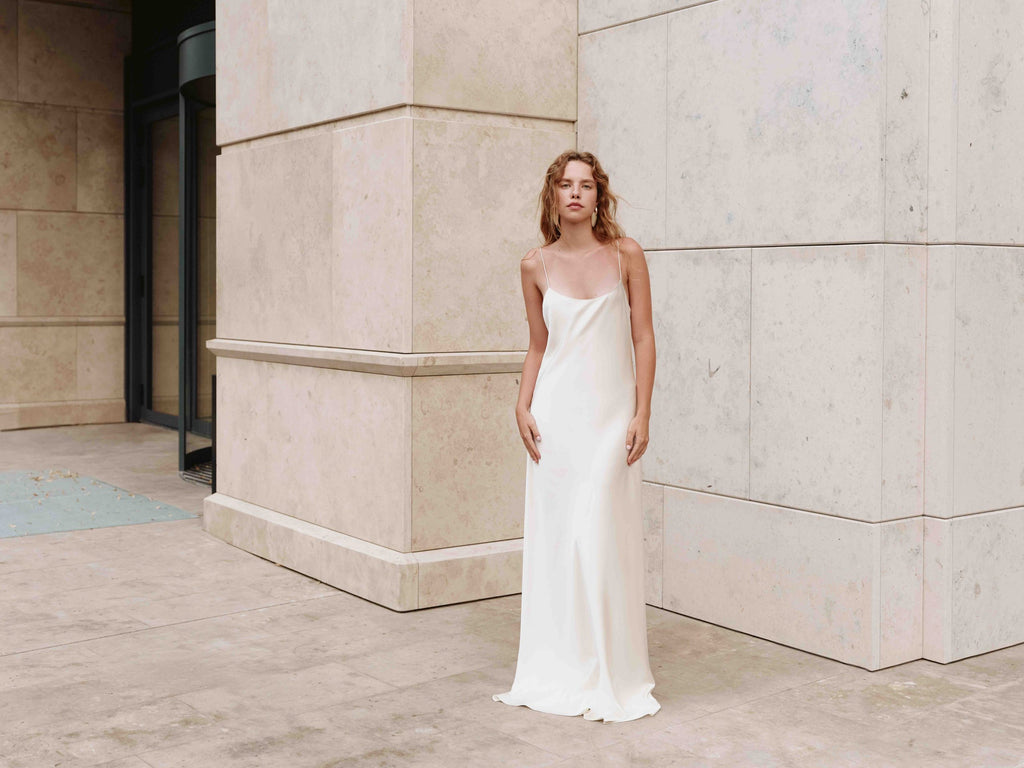 Carolyn White silk-satin maxi dress - Image 3