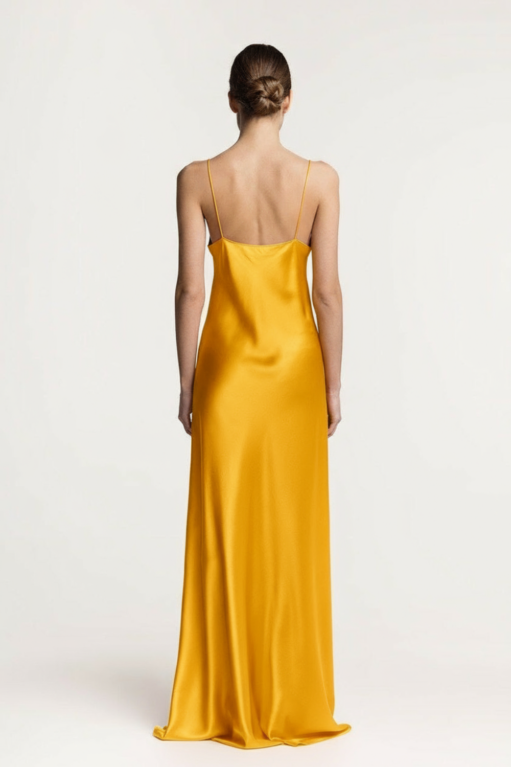 Carolyn Gold scoop-neck silk satin maxi dress