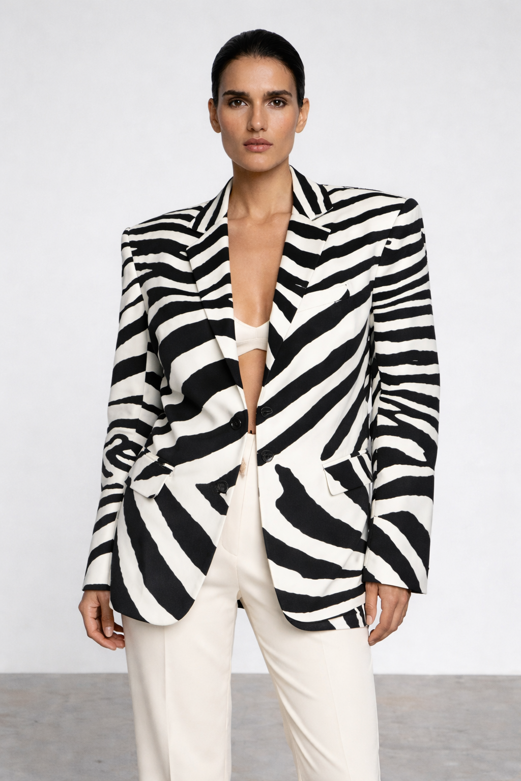 Zebra Print Tailored Blazer