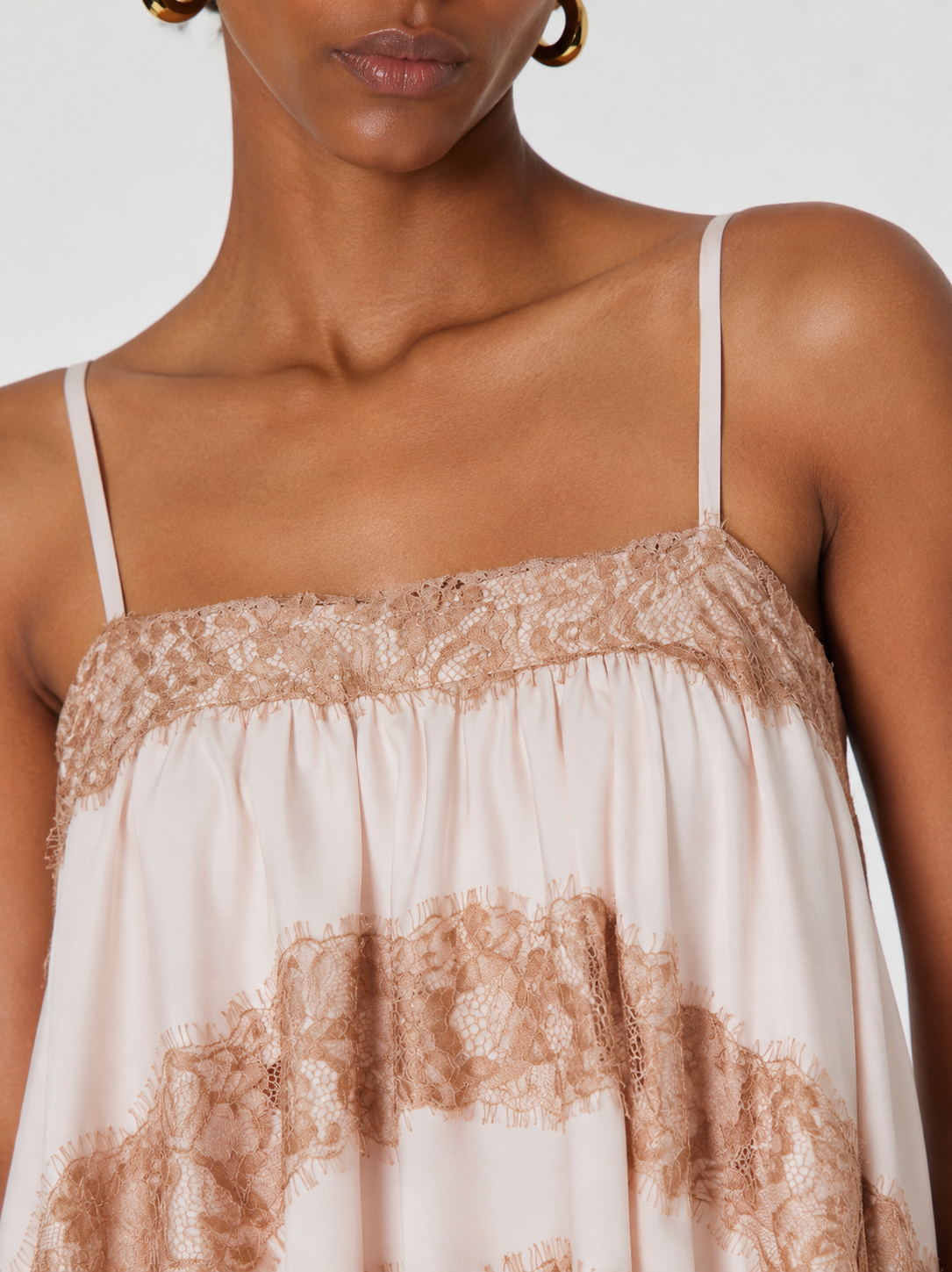 Lori Satin Lace Cami Top