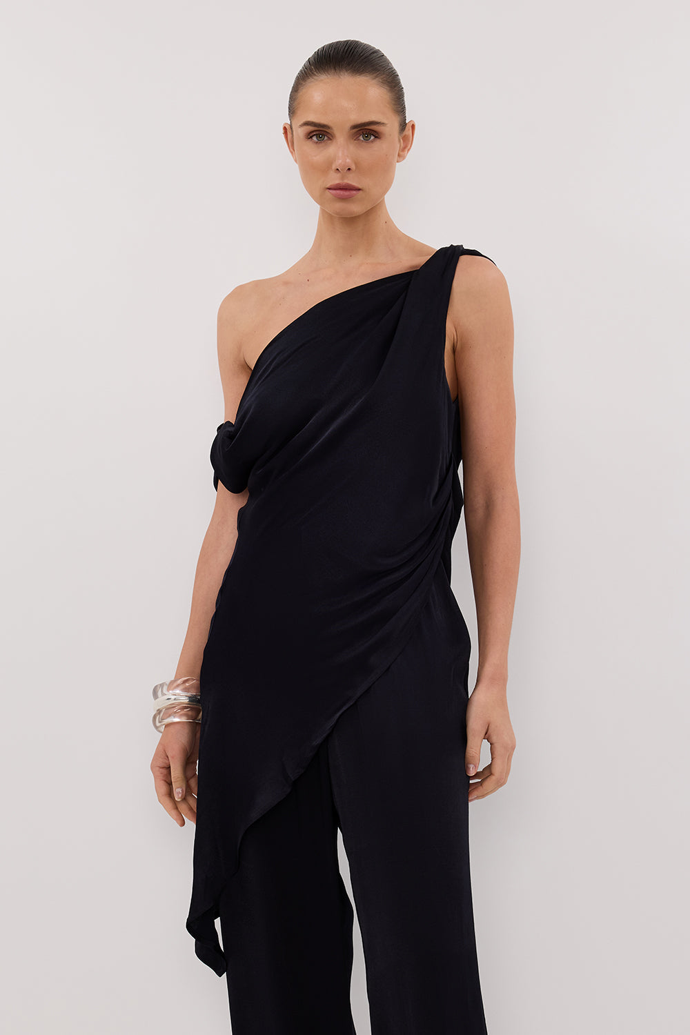 EVE INK ASYM SATIN TOP