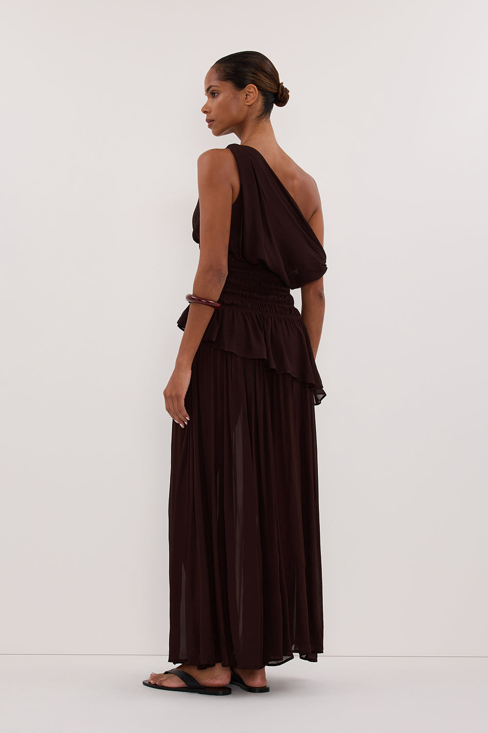 TIANA DARK CHOC MIDI SKIRT