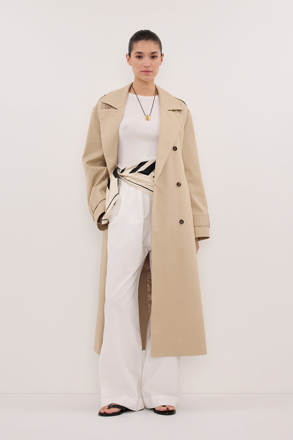 GABRIEL NATURAL BELTED TRENCH COAT