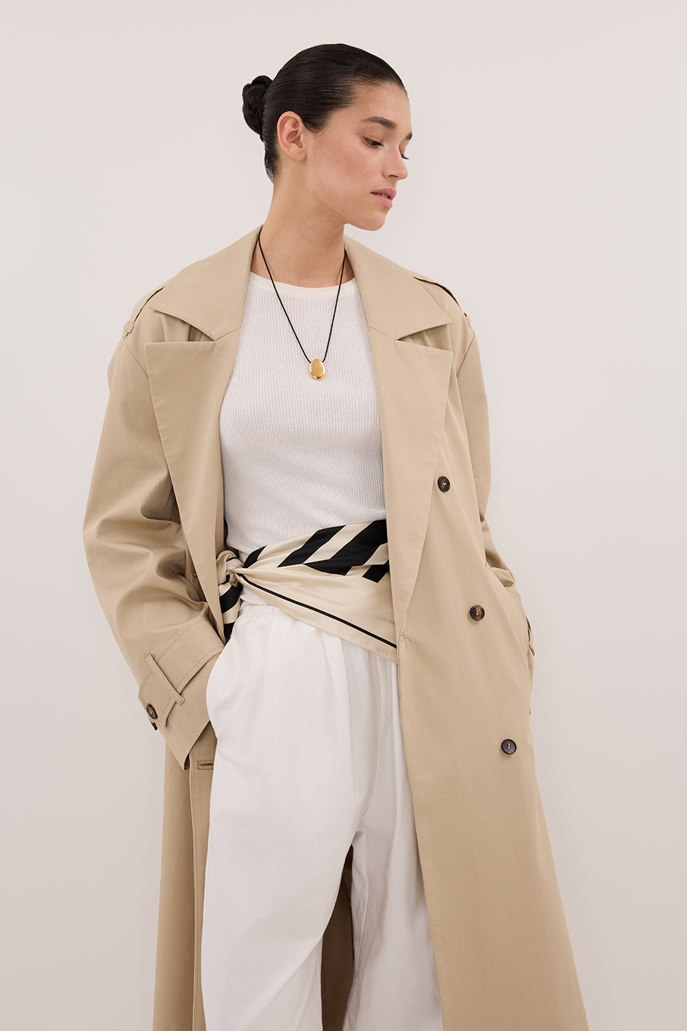 GABRIEL NATURAL BELTED TRENCH COAT