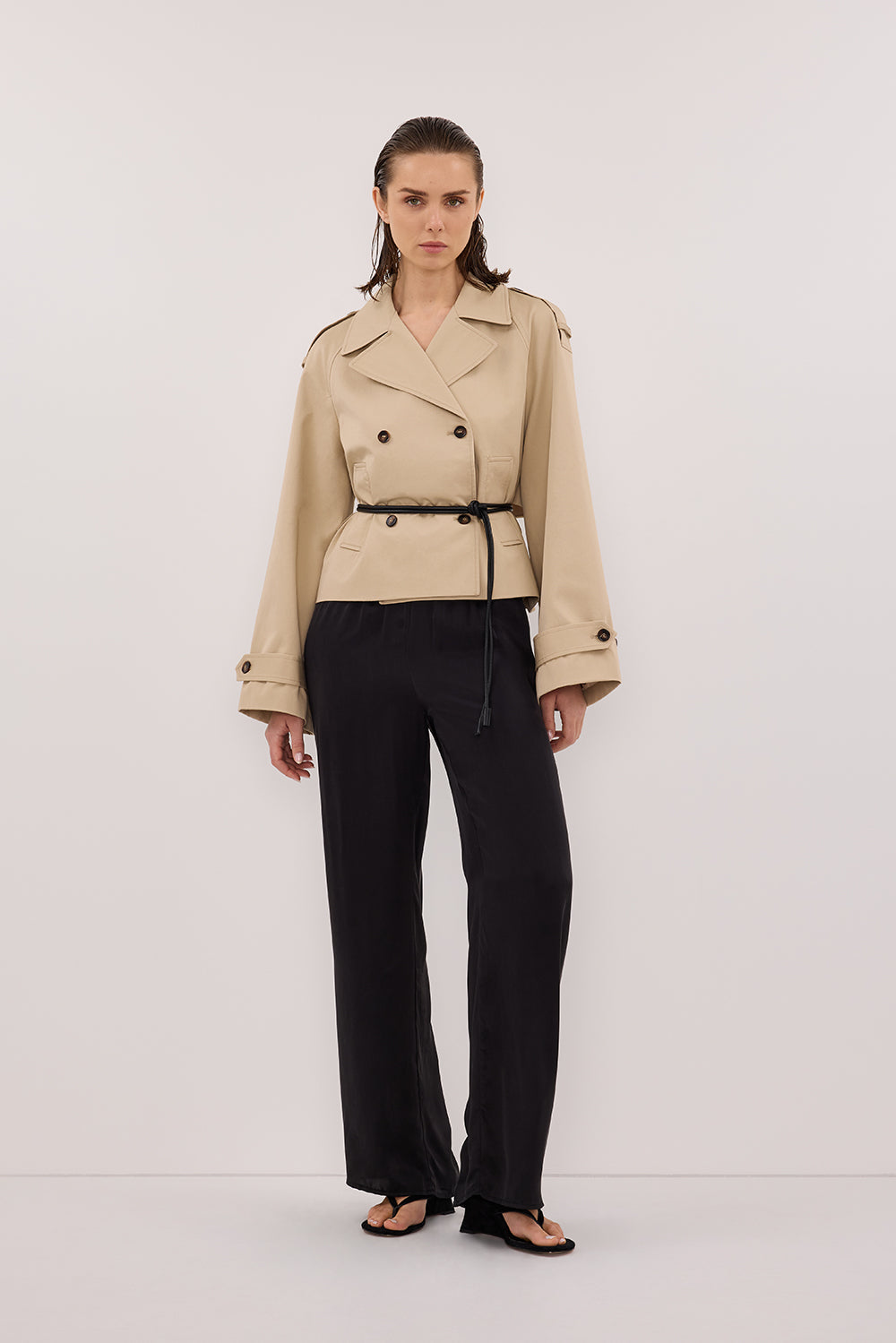 GABRIEL NATURAL CROPPED TRENCH COAT
