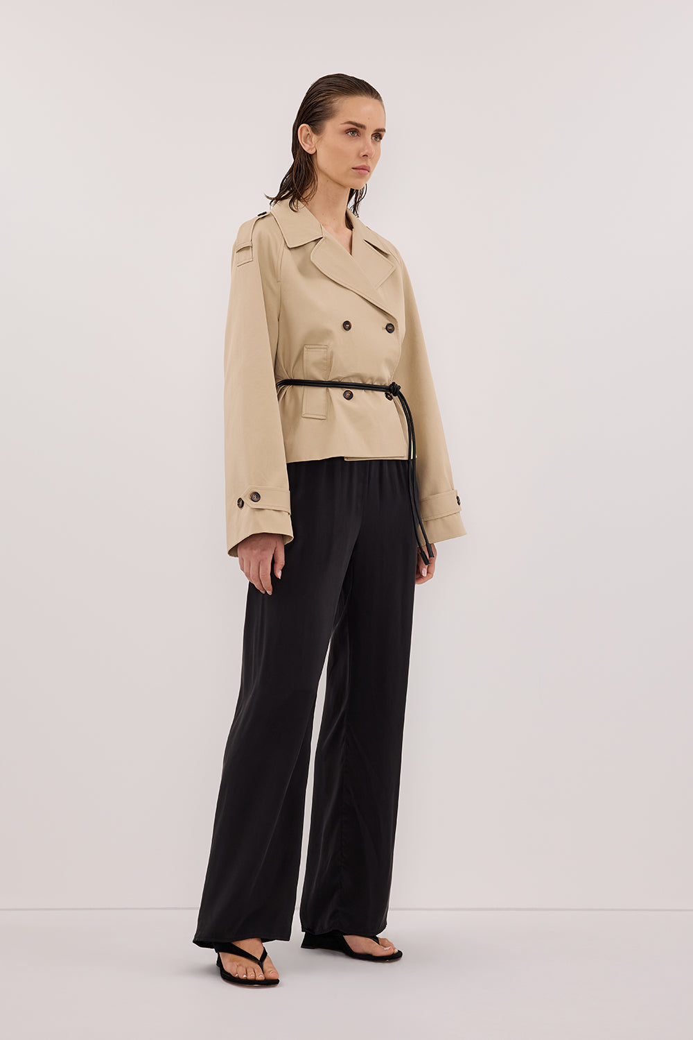 GABRIEL NATURAL CROPPED TRENCH COAT