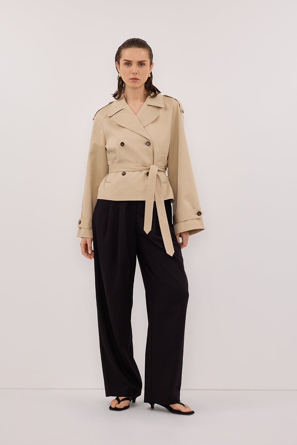 GABRIEL NATURAL CROPPED TRENCH COAT