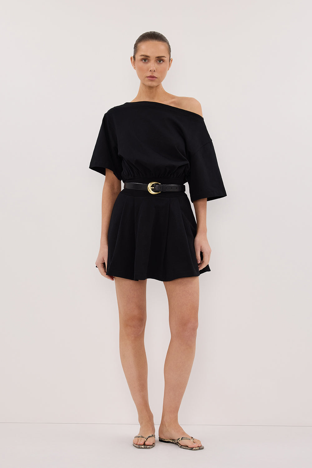 ESME BLACK ASYM MINI DRESS