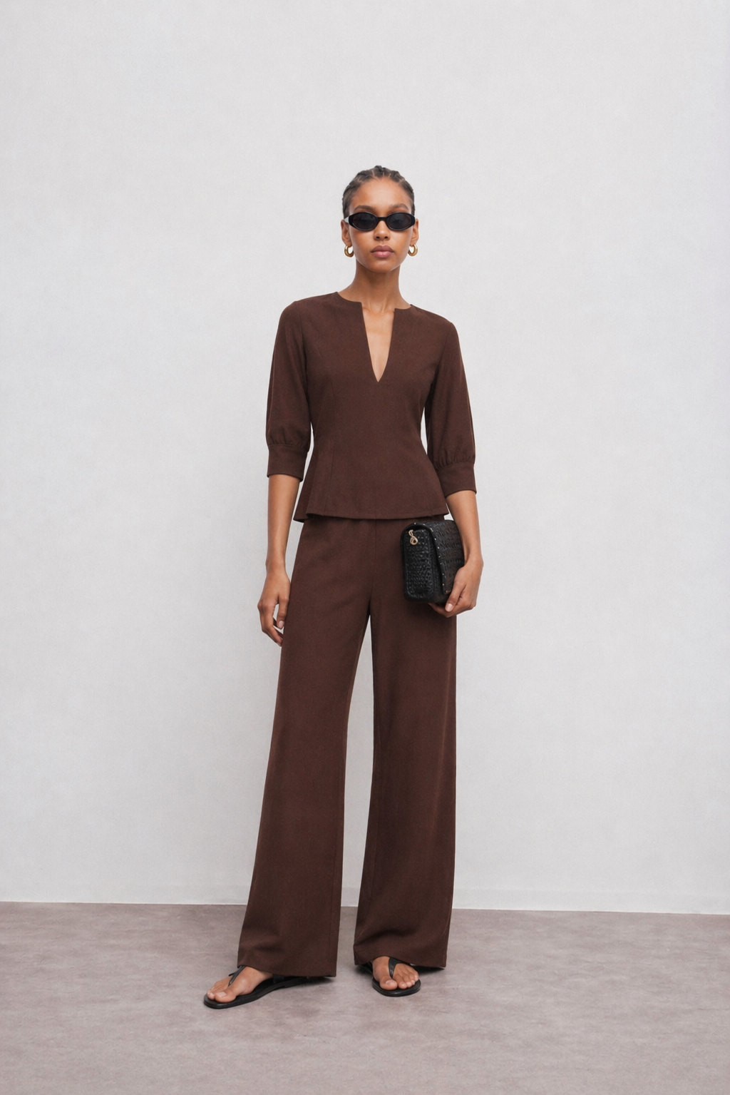 Millie Cotton Wide-Leg Pants
