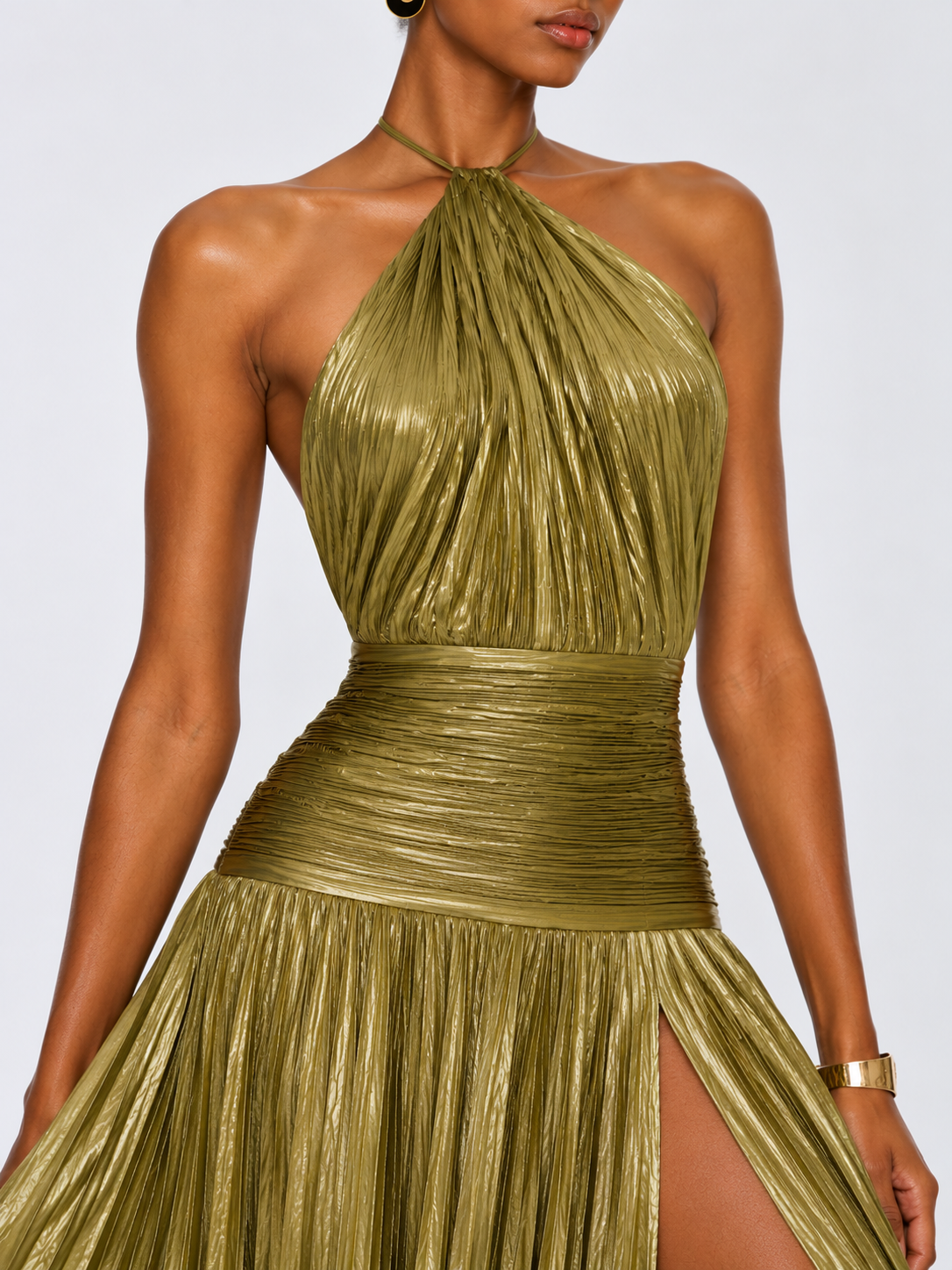 Martha Pleated Maxi Dress - Sage