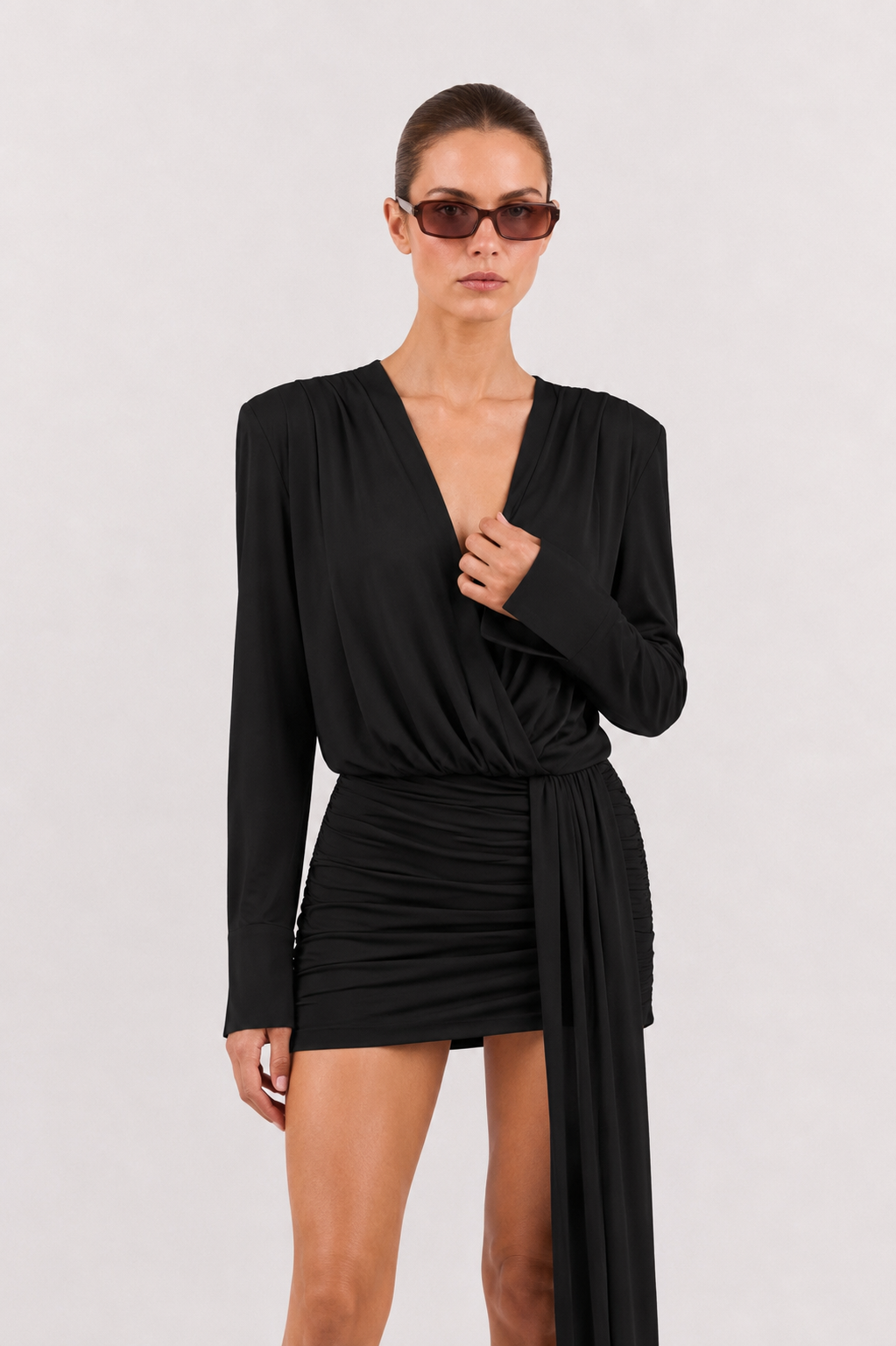 Asteri Fringe Mini Dress - Black