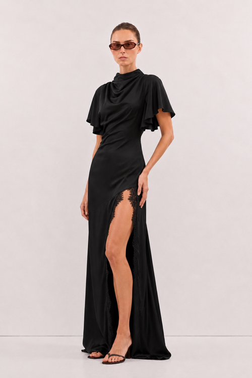 Anaya Lace Maxi Dress - Black