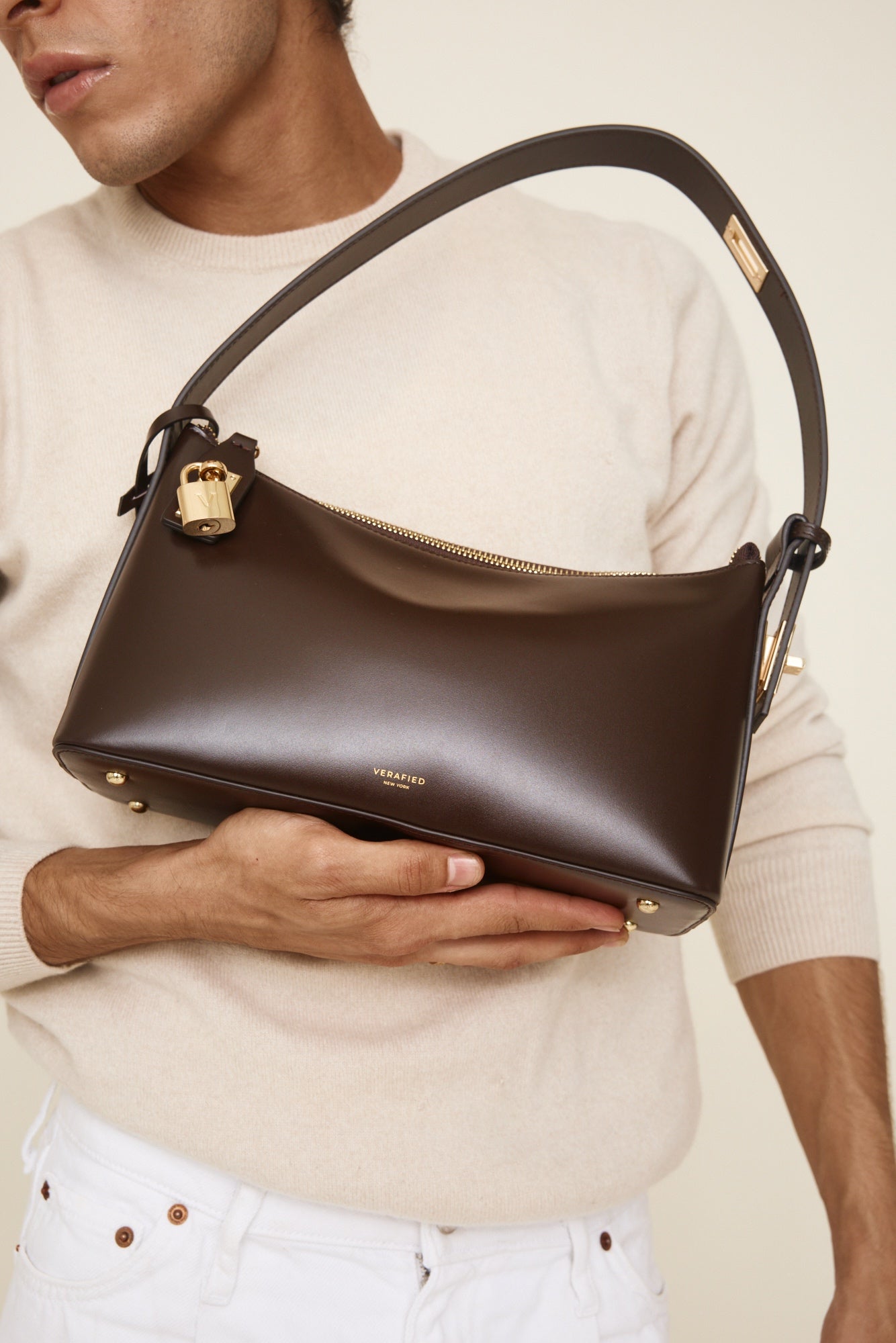 Gold Chocolate Hobo Bag