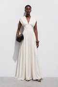 Roxie Satin Maxi Dress Cream