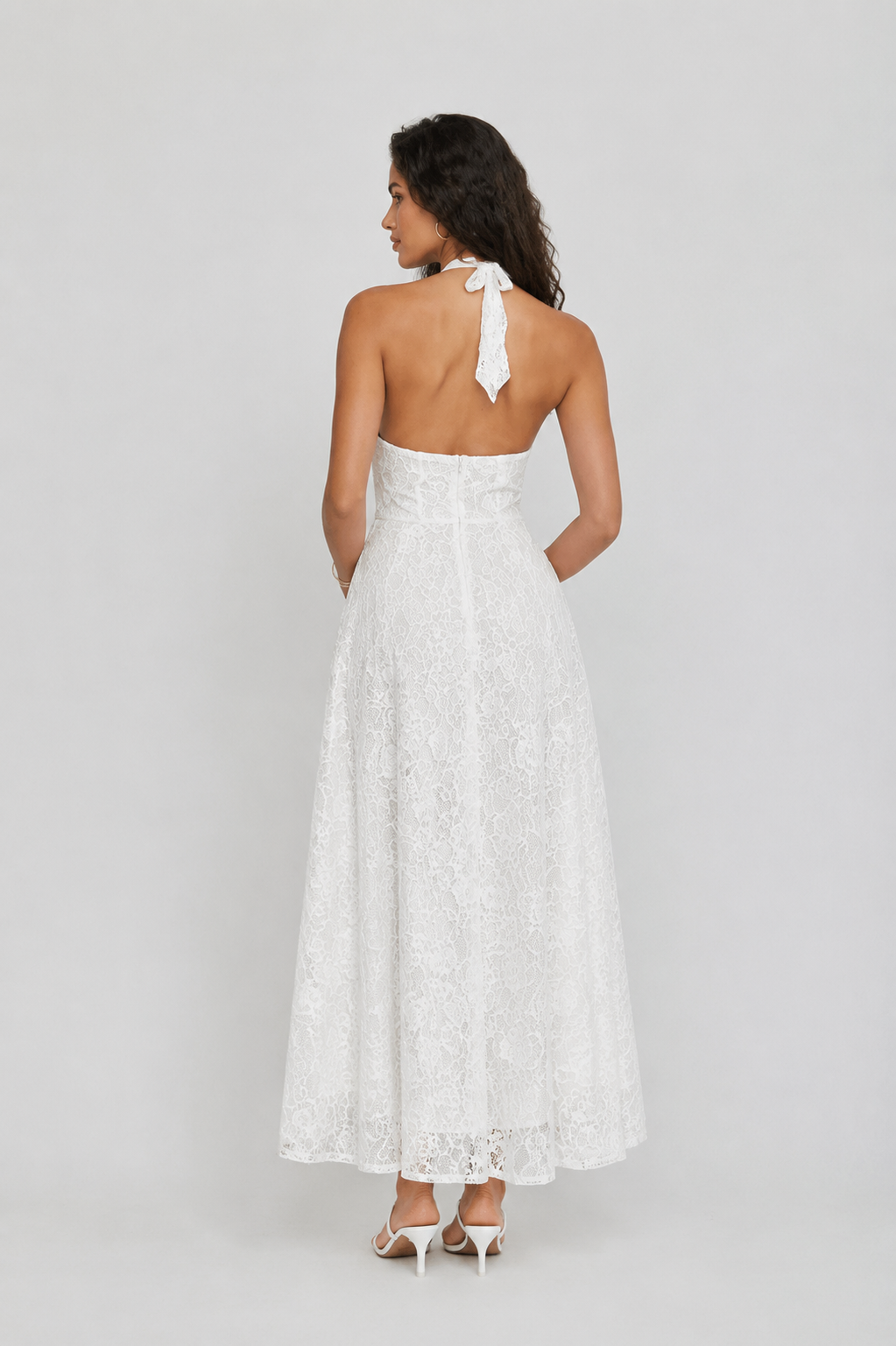 Valentina Lace Halter Maxi Dress