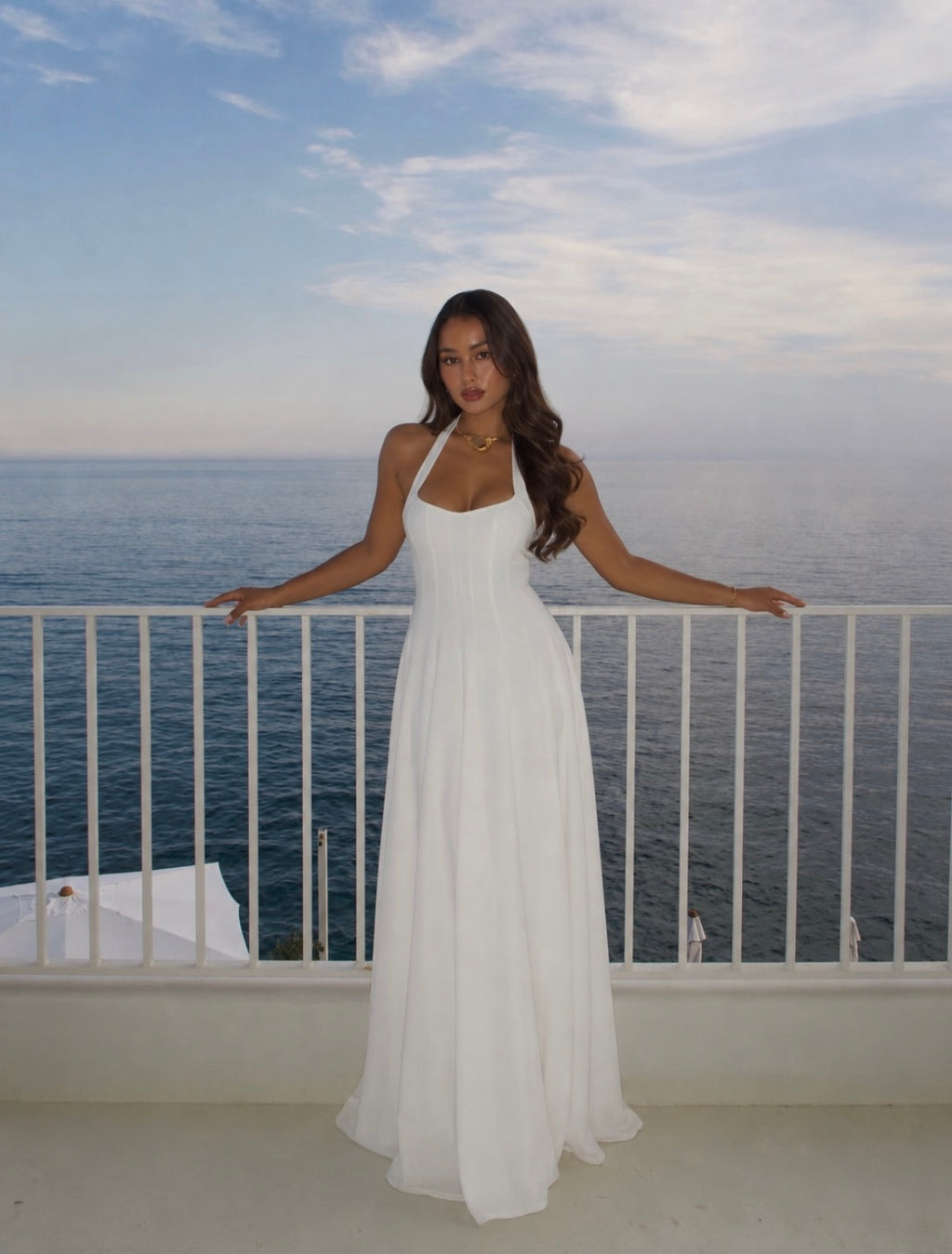 Lola Halter Corset Maxi Dress