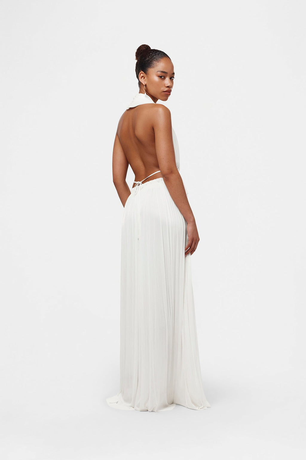 White Silk Tulle Top