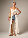 Ruffle Tie-Front Linen Top