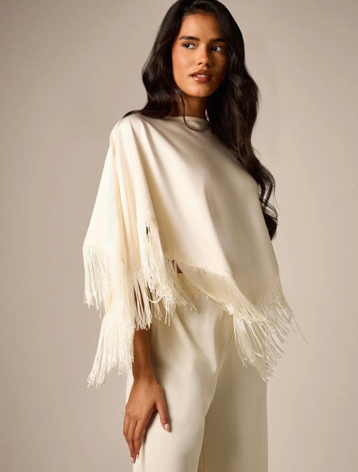 Georgina Satin Fringe Top