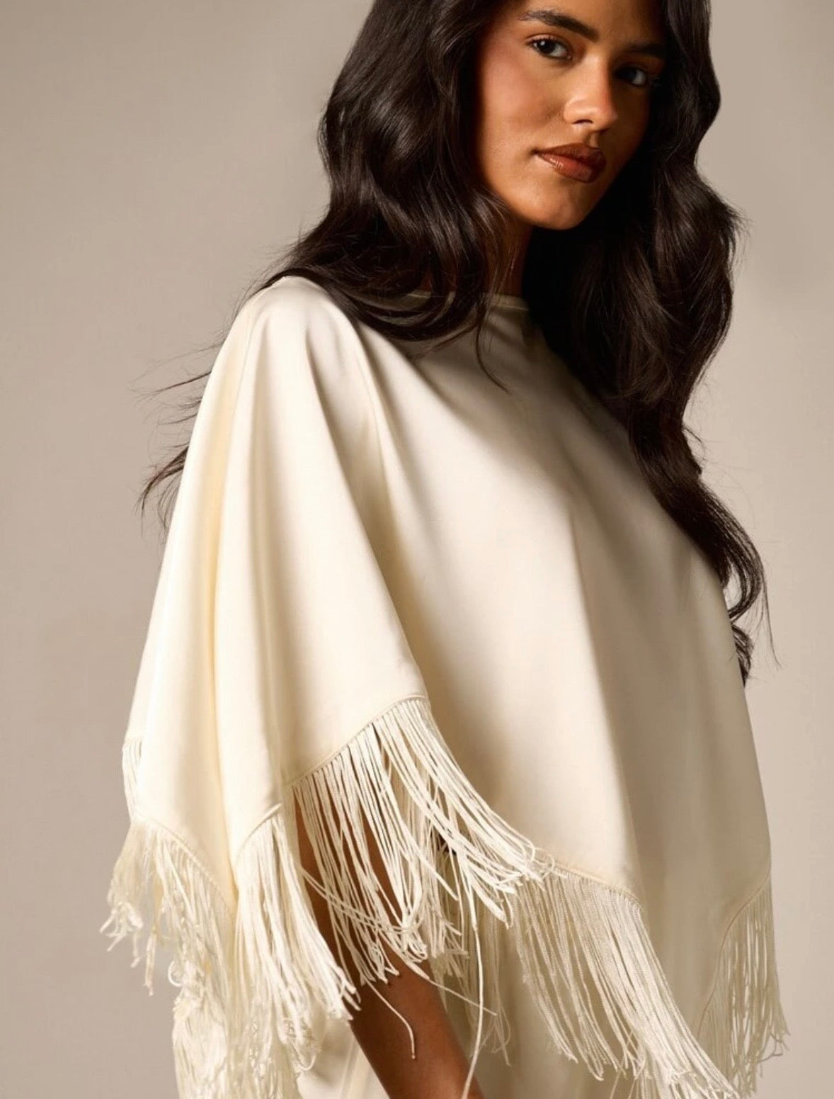 Georgina Satin Fringe Top