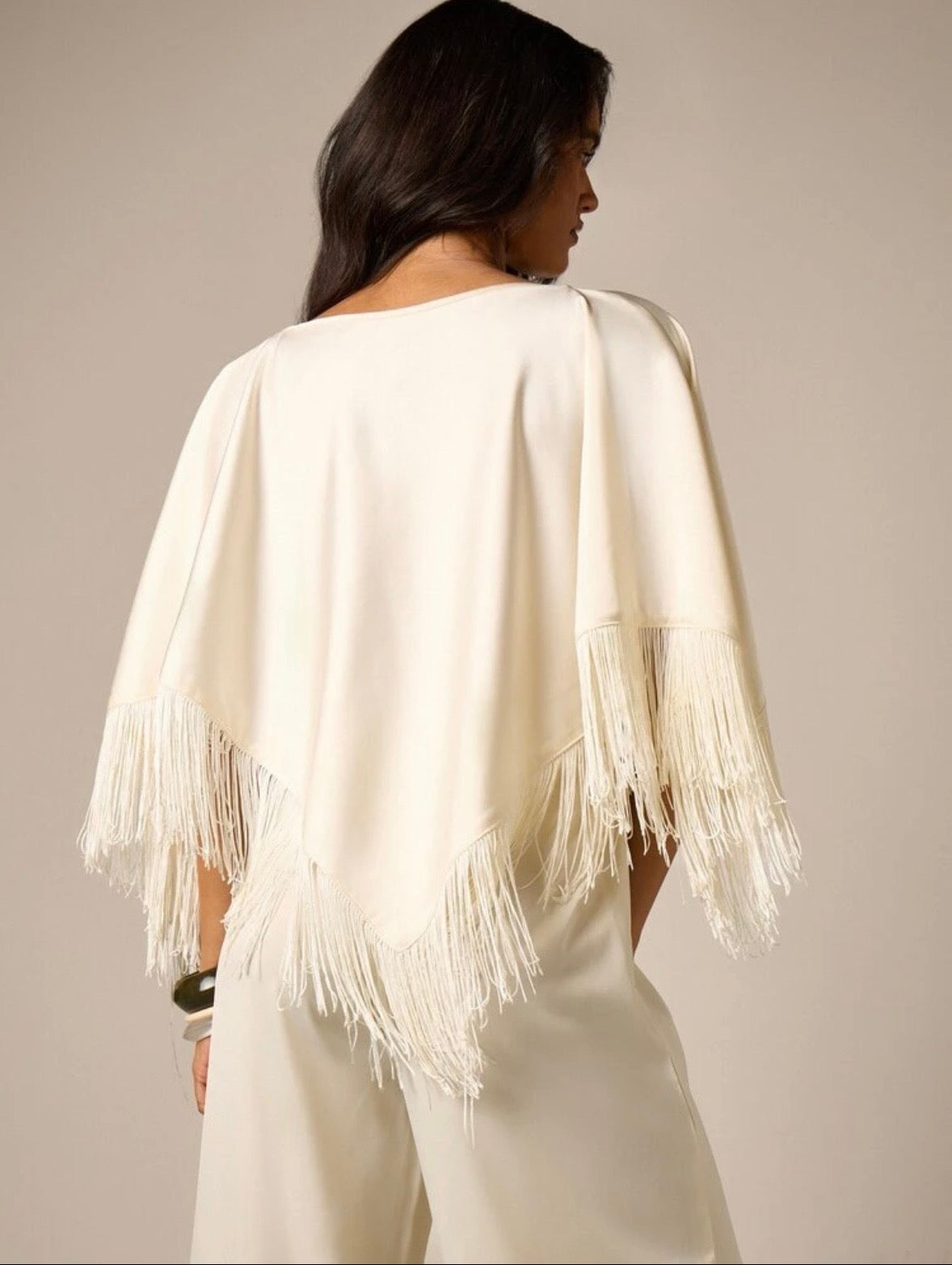 Georgina Satin Fringe Top