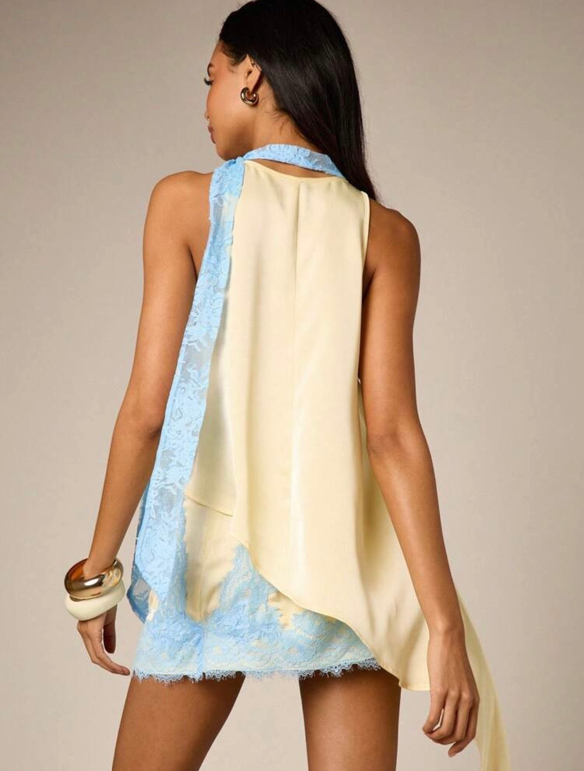 Elvie Satin Lace Top